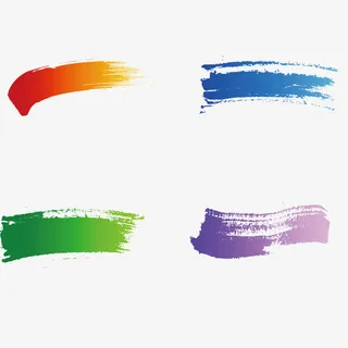 彩色毛笔纹理免抠