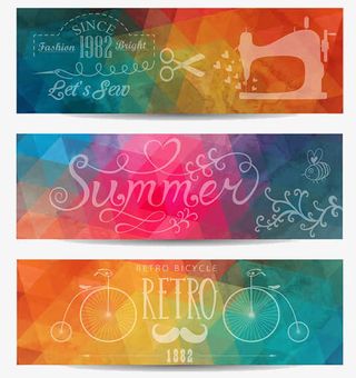 七彩绚丽夏日古典免抠