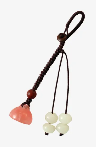 玉莲蓬编绳手机挂件免抠