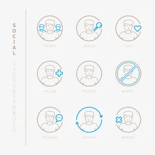 科技感线性图标设计矢量素材免抠