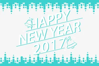 蓝色边框新年卡免抠