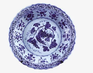 青花瓷花纹素材免抠