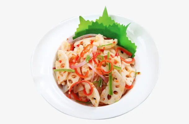 美味凉拌藕片免抠