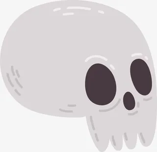 粉色系头盖骨骷髅头免抠