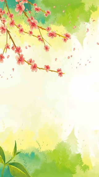 春暖花开春季清新绿色H5高清