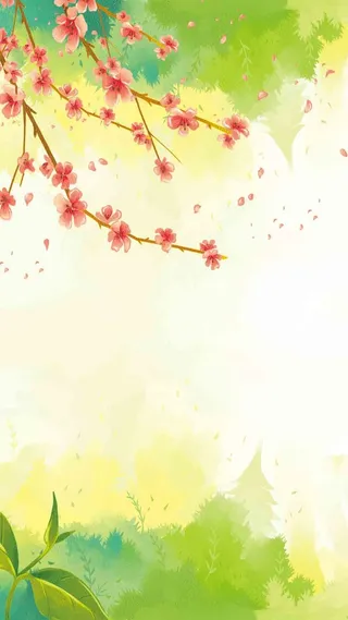 春暖花开春季清新绿色H5高清