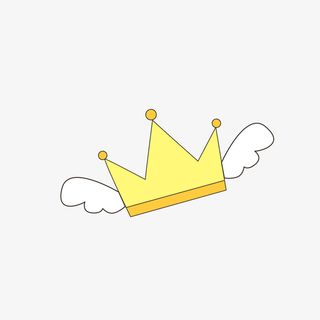 带翅膀的黄色皇冠免抠