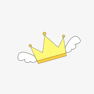 带翅膀的黄色皇冠免抠