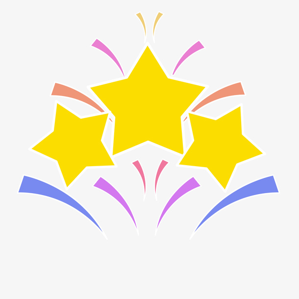 星星彩色卡通图标插画免抠