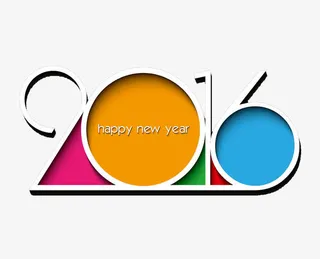 彩色圆环2016年字体免抠