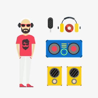 矢量酷炫中年人免抠