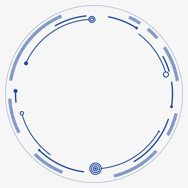蓝色点线科技圆环免抠