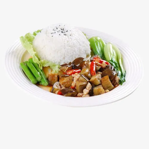 套餐盖浇饭鱼香茄子免抠