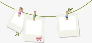 悬挂白色背景照片相框