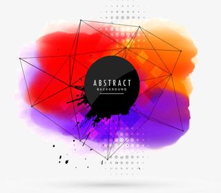 紫色橘色水彩背景