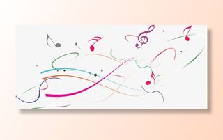 缤纷彩带音符矢量素材免抠