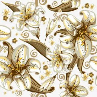 百合花底纹免抠