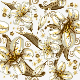 百合花底纹免抠