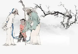 水墨画人物免抠