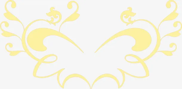 黄色新年花纹装饰免抠