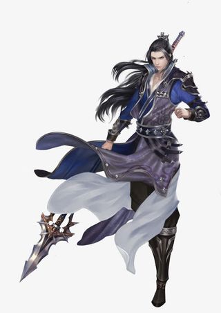 手绘剑侠古典游戏人物勇士免抠