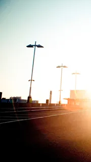 夕阳操场道路黄昏背景高清