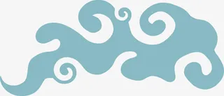 绿色花纹古代云彩免抠