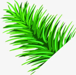 绿色卡通树枝创意免抠