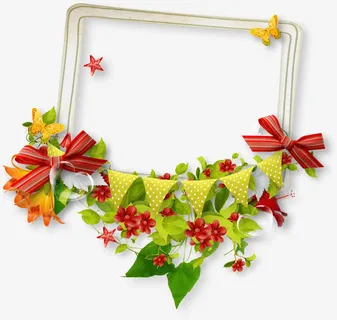 卡通相框素材相框图标 植物装饰免抠