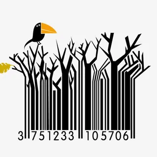 二维码 创意二维码 扁平化 树枝鸟免抠