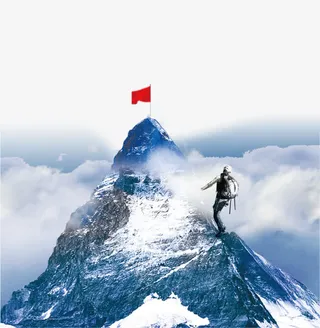 创意云海攀登坚持不懈海报背景