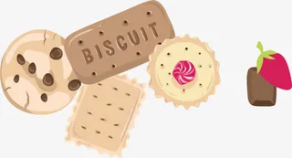 巧克力饼干矢量图免抠