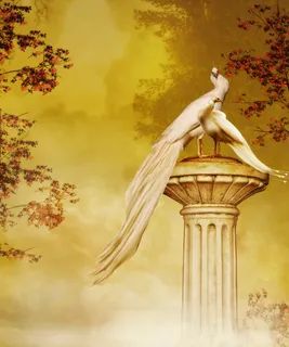 黄色雕像背景高清