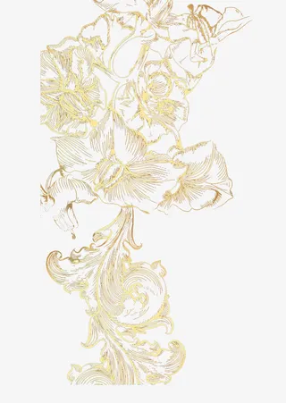 金色金边花朵免抠