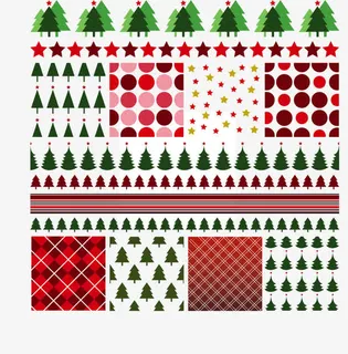 矢量圣诞花纹免抠