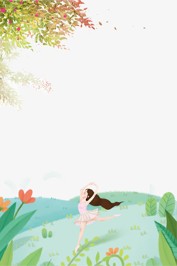 创意彩绘树叶背景