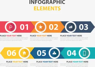 矢量手绘步骤图免抠