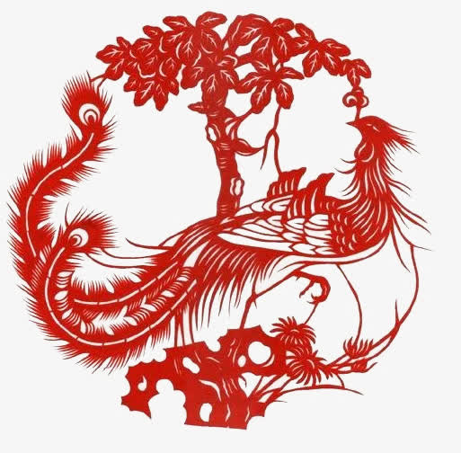 凤凰剪纸免抠