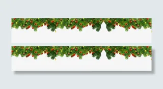 圣诞松枝装饰免抠