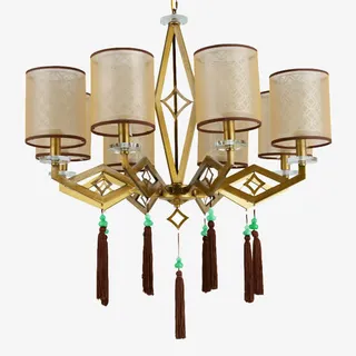 新中式吊灯客厅酒店茶楼现代中式免抠