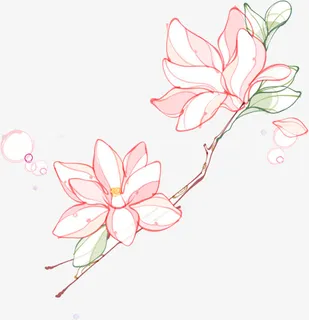 春天清新红色花瓣免抠