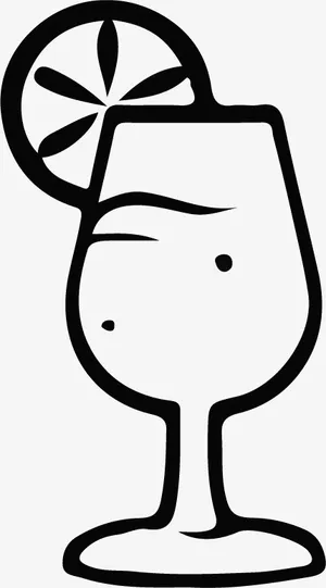 假日休闲饮品简笔画免抠