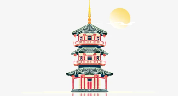 古代建筑物，楼房，阶梯免抠
