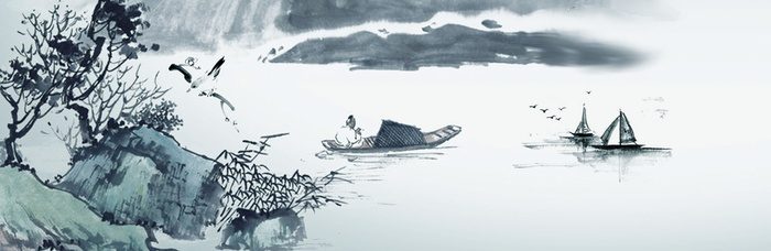 渔夫江景背景高清