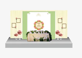 小清新 甜品桌签到免抠