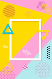 孟菲斯不规则几何图形海报背景高清