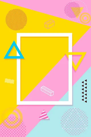 孟菲斯不规则几何图形海报背景高清