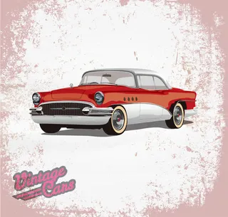 矢量卡通复古劳斯莱斯老爷车海报免抠