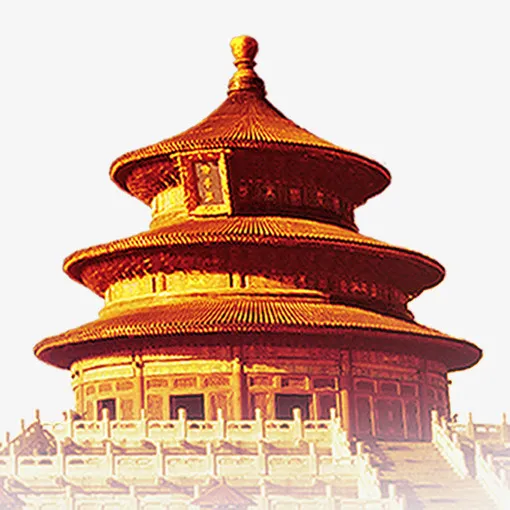 金色光泽质感传统建筑元素免抠