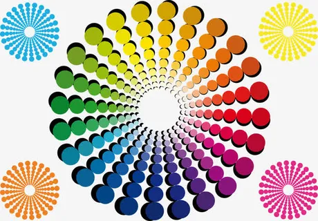 简约彩色CMYK色卡矢量图免抠